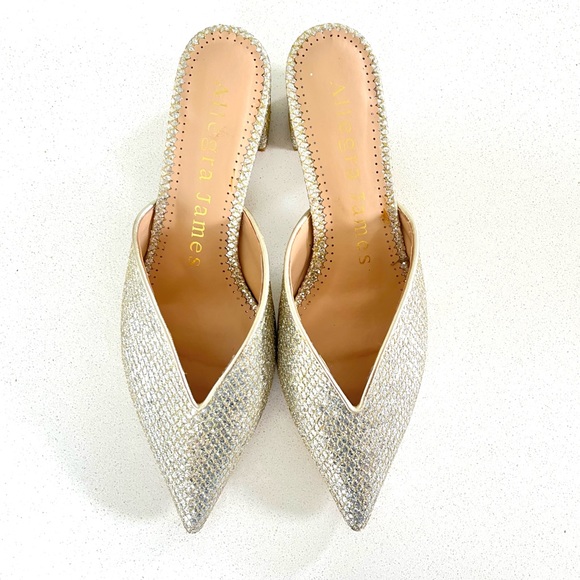 Allegra James Fiona Metallic Slide Mules - Picture 3 of 10